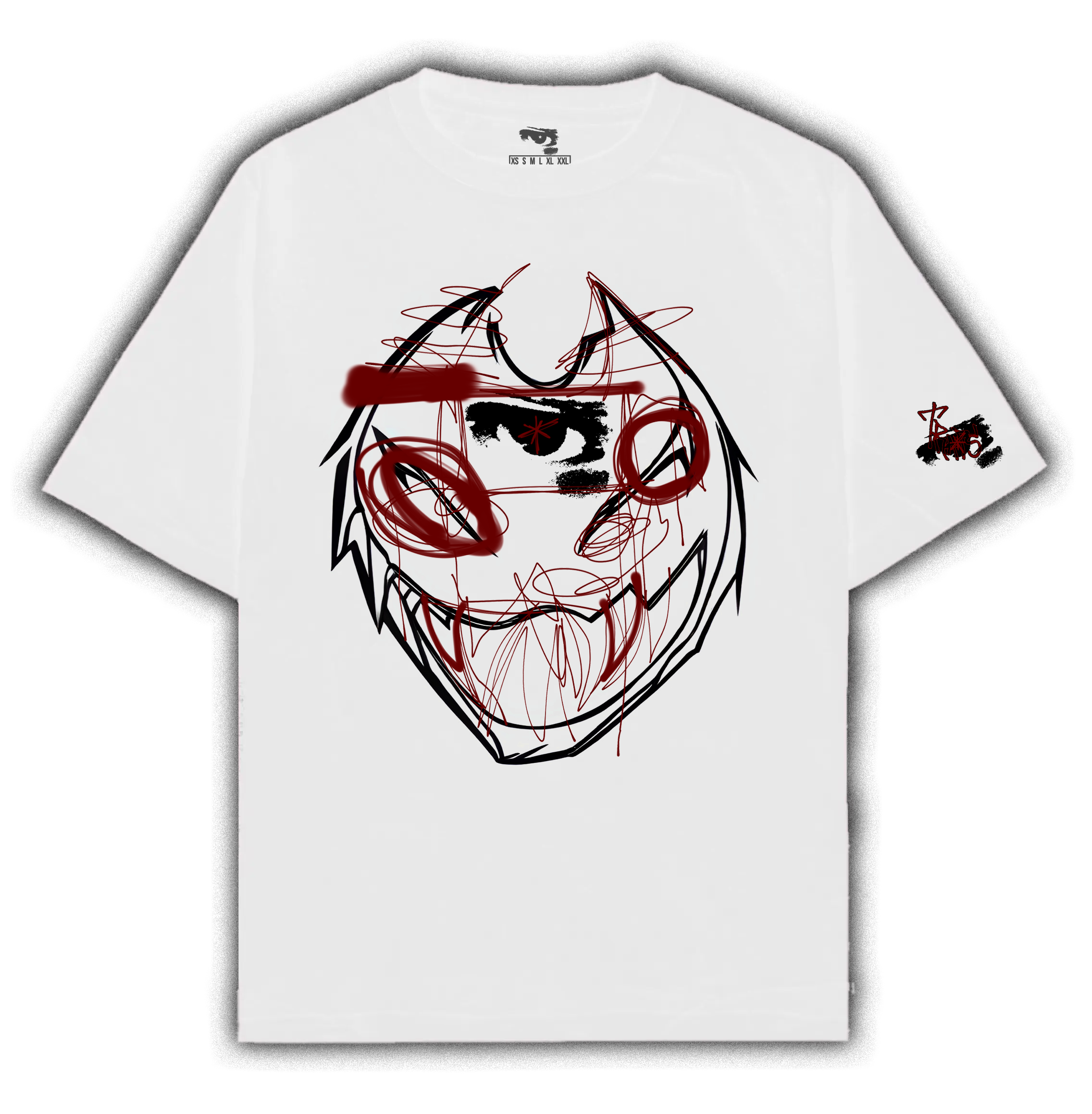 OVERSIZED FRENZIED JESTER TEE (BLOOD)