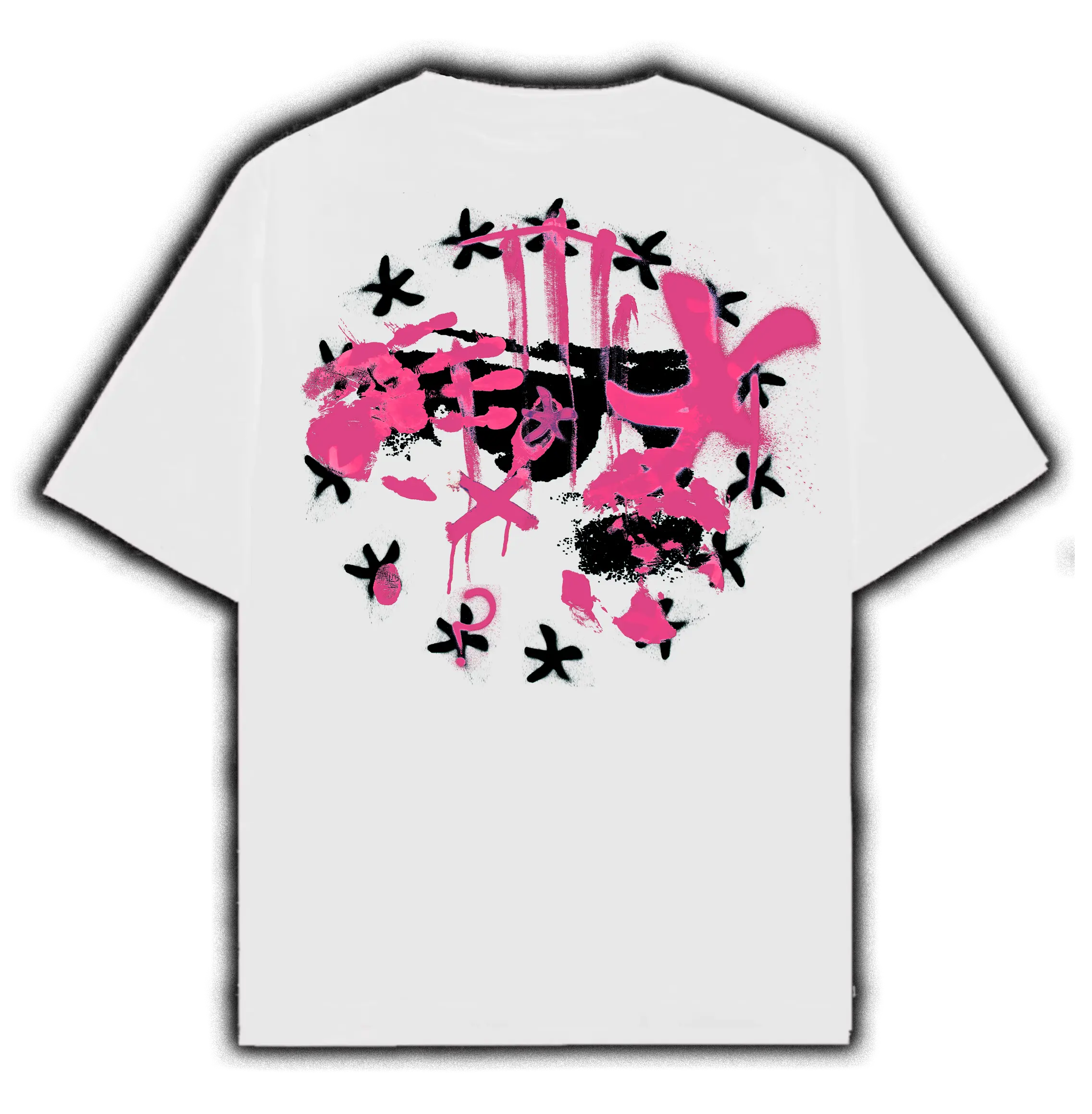 OVERSIZED VANDALISED EYE TEE (PINK)