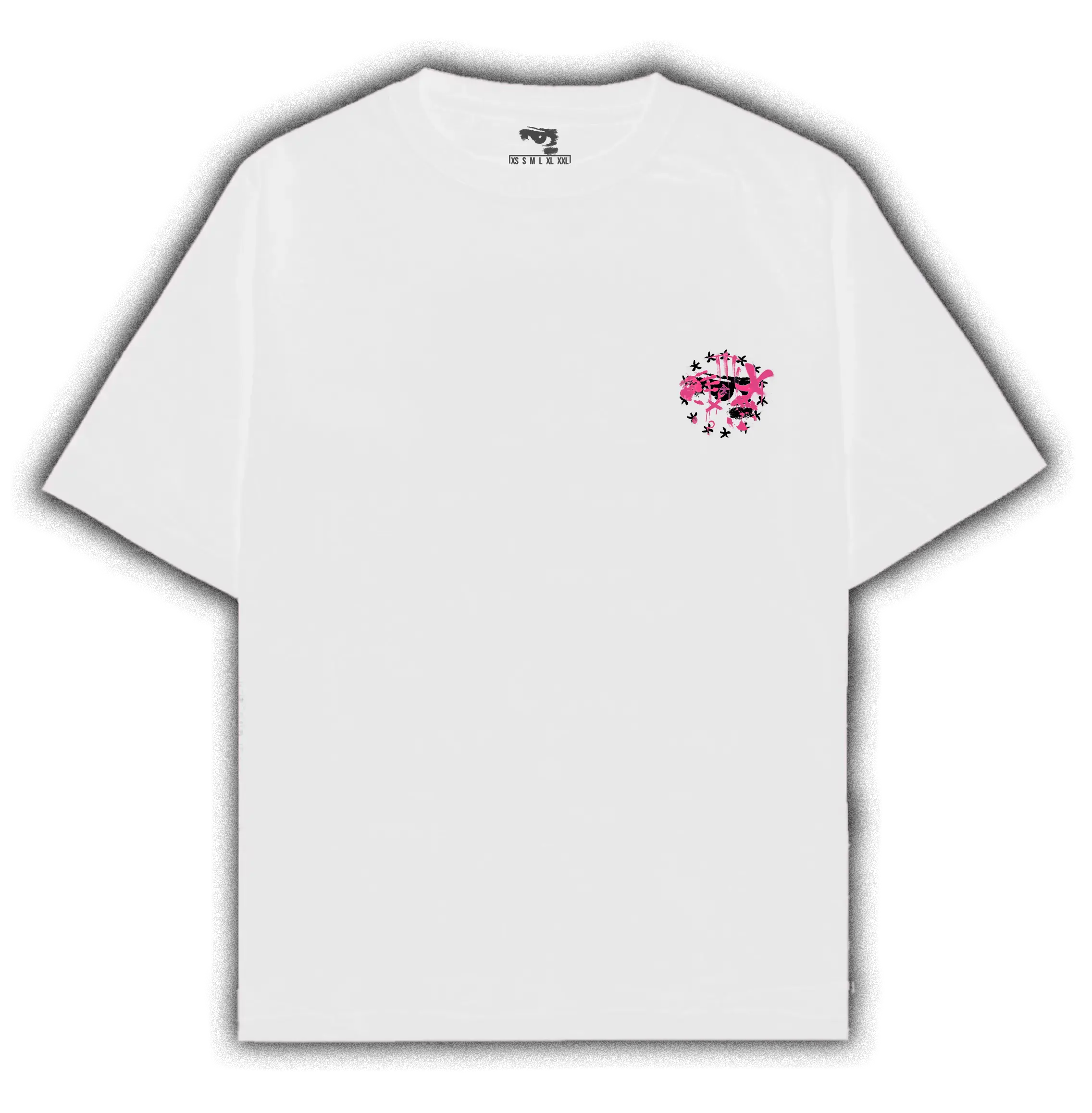 OVERSIZED VANDALISED EYE TEE (PINK)