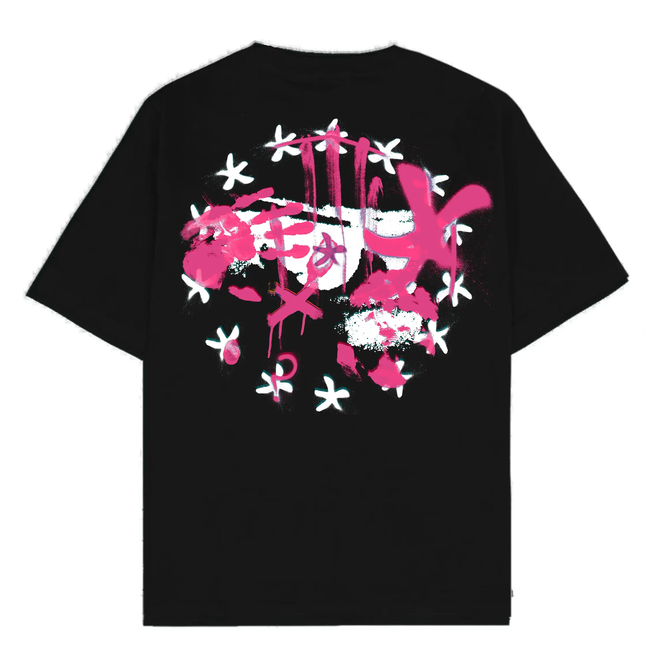 OVERSIZED VANDALISED EYE TEE (PINK)